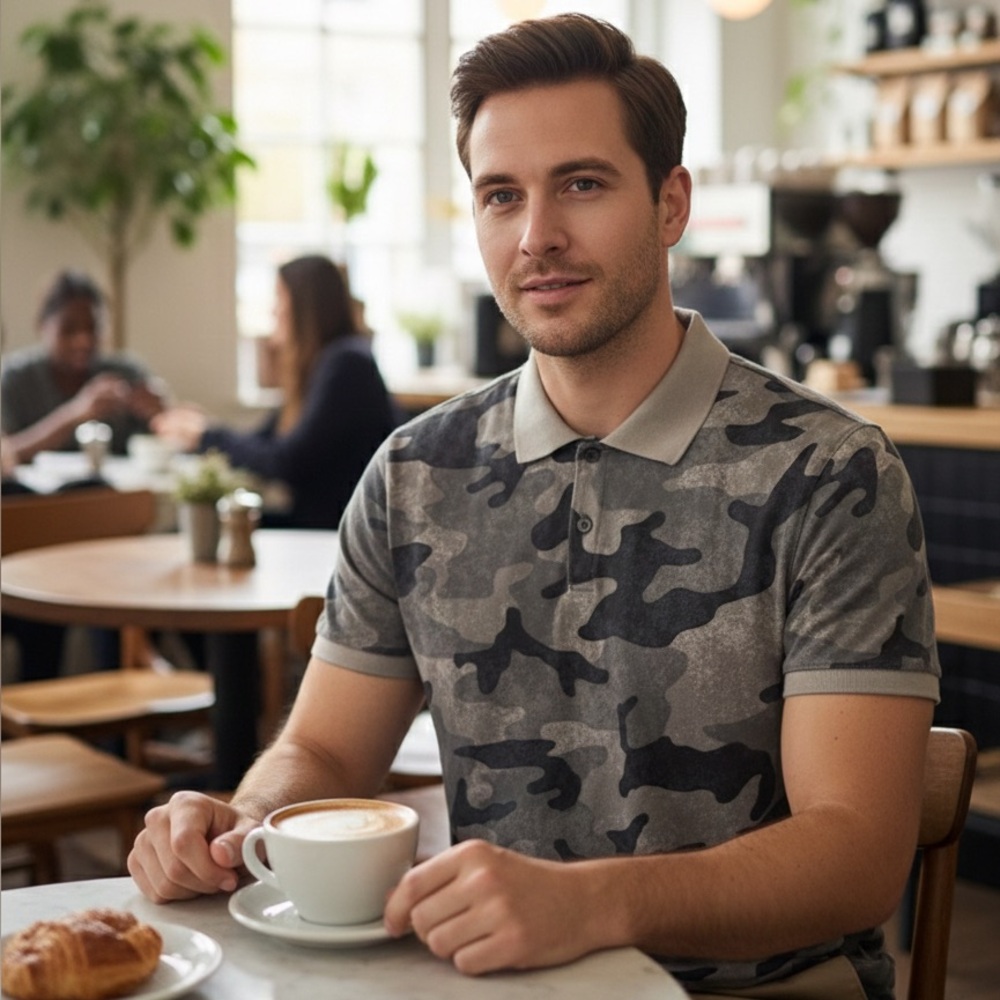 Banana Republic Gray Camouflage Polo Shirt
2